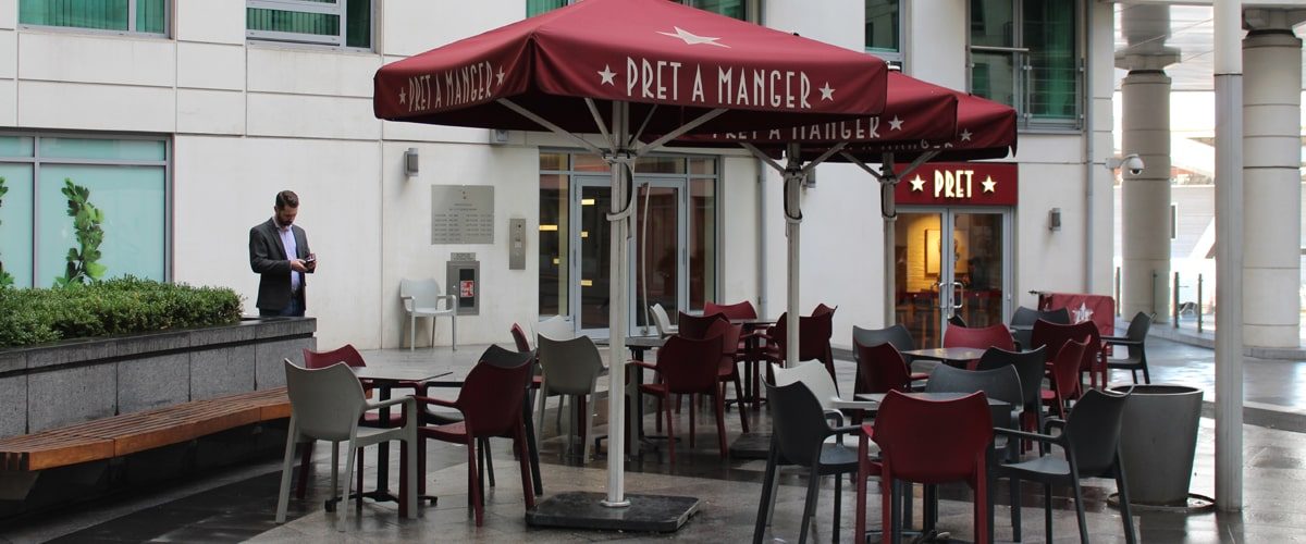 Pret a manger Vauxhall cross outside seating