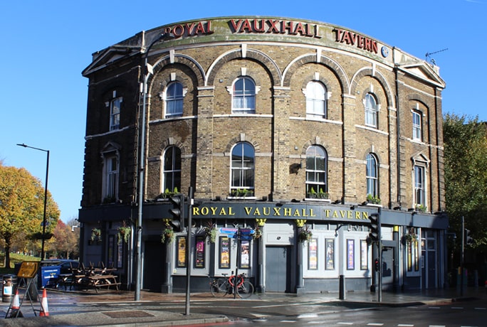 Royal Vauxhall Tavern (RVT) gay bar and pub landscape