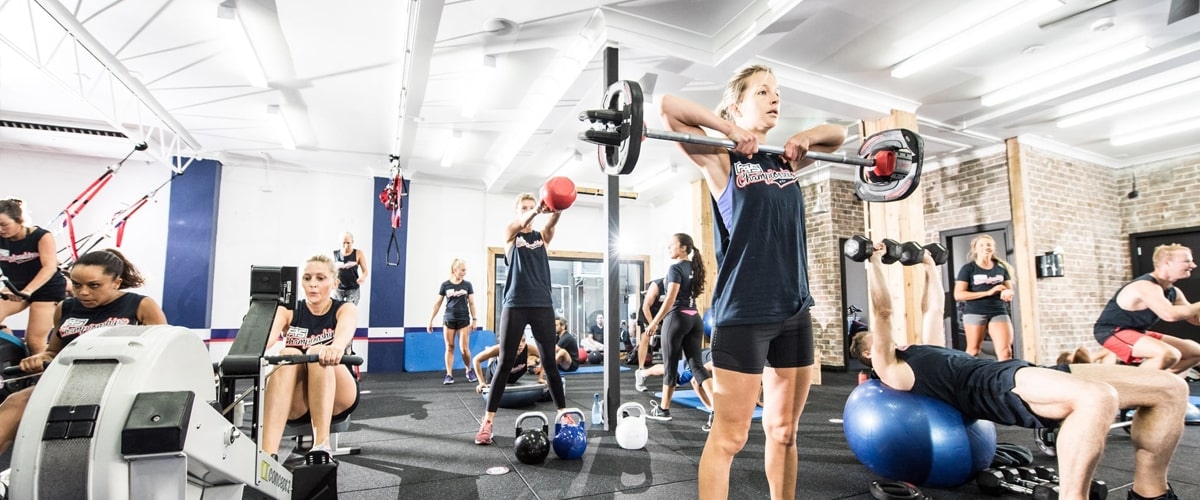Interior of the F45 Gym in Vauxhall