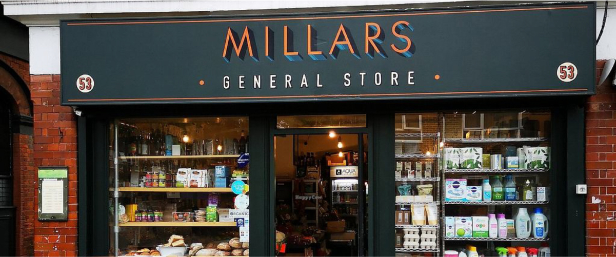 Exterior of Millars General Store Vauxhall
